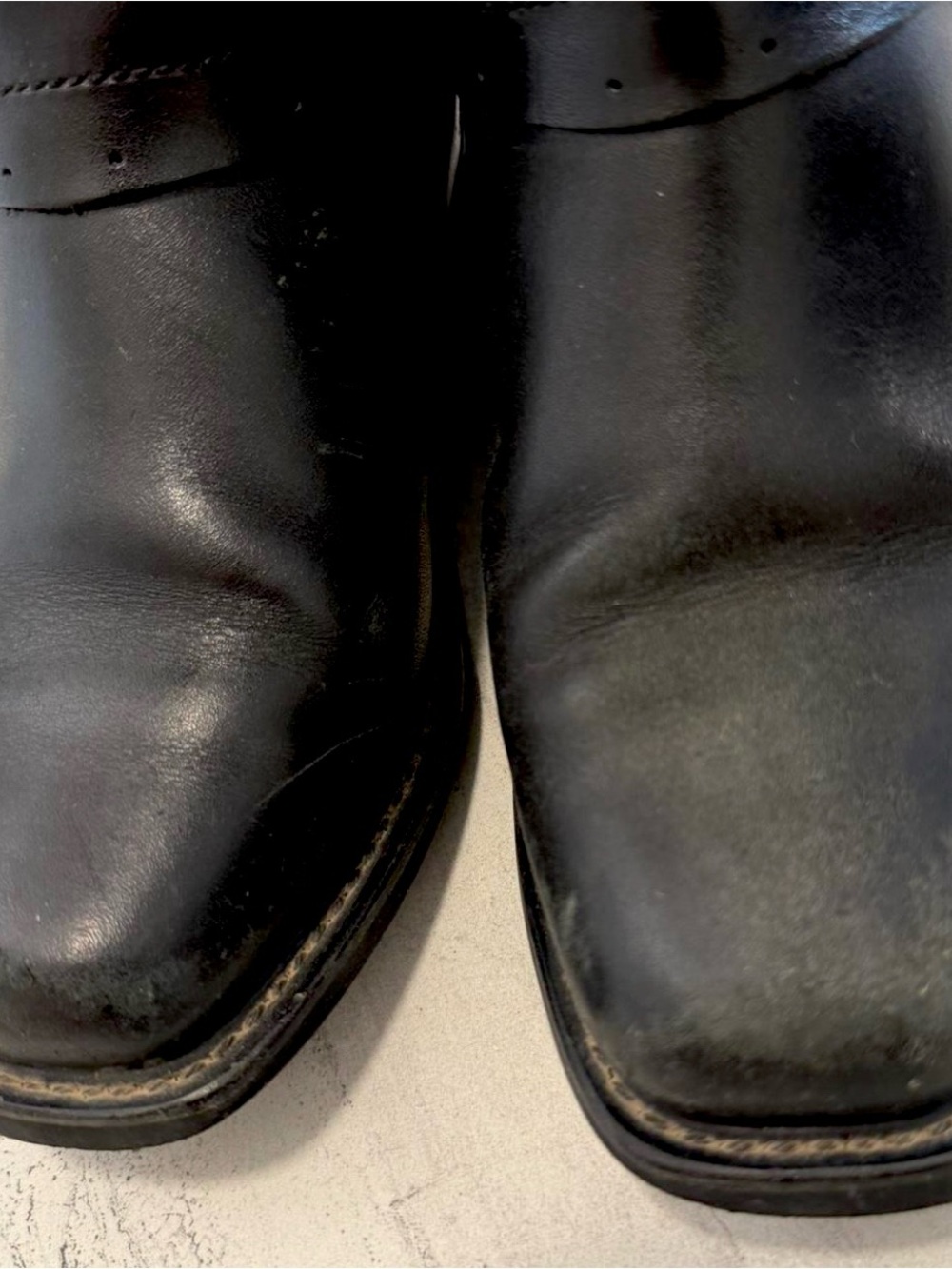 Vintage Harley-Davidson Black Leather Moto Boots with Eagle Patch Emblem - Picture 6 of 7